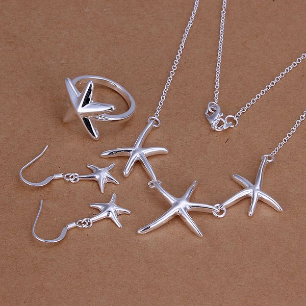 high grade 925 sterling silver starfish three-piece jewelry set dfmss175 brand new factory direct 925 silver necklace earring ring, Slivery;golden
high grade 925 sterling silver starfish three-piece jewelry set dfmss175 brand new factory direct 925 silver necklace earring ring, Slivery;golden