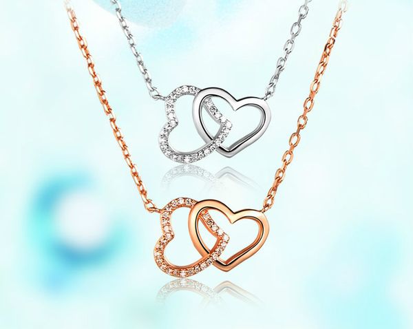 925 sterling silver heart pendants jewelry rose gold white gold heart necklaces for women clavicle chain necklace
925 sterling silver heart pendants jewelry rose gold white gold heart necklaces for women clavicle chain necklace