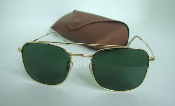 1pair brown metal with gold mens sunglasses fashion quality sun glasses high 54mm glass lenses square green case bddfv
1pair brown metal with gold mens sunglasses fashion quality sun glasses high 54mm glass lenses square green case bddfv