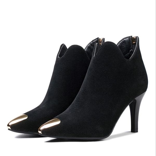 2017 women winter ankle boots suede leathe point toe zipper thin heel black short boot matte boots female shoes
2017 women winter ankle boots suede leathe point toe zipper thin heel black short boot matte boots female shoes