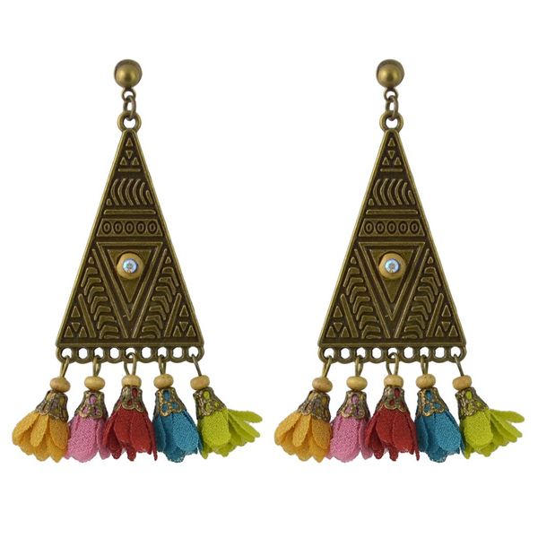 idealway vintage pattern bronze plated alloy pyramid shape crystal chiffon flower pendant drop earrings, Silver
idealway vintage pattern bronze plated alloy pyramid shape crystal chiffon flower pendant drop earrings, Silver