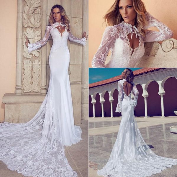 vintage mermaid high collar vestidos de novia applique sheer lace bolero keyhole back cathedral train monarch mermaid wedding dresses, White
vintage mermaid high collar vestidos de novia applique sheer lace bolero keyhole back cathedral train monarch mermaid wedding dresses, White