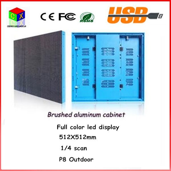 brushed aluminum cabinet 512x512mm outdoor full-color p8 display 1/4 scan outdoor rgb led sign/ p8 led electronic screen
brushed aluminum cabinet 512x512mm outdoor full-color p8 display 1/4 scan outdoor rgb led sign/ p8 led electronic screen