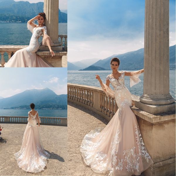 2018 milla nova champagne mermaid wedding dresses with white lace appliqued juliet sleeves court train beach bridal gowns
2018 milla nova champagne mermaid wedding dresses with white lace appliqued juliet sleeves court train beach bridal gowns