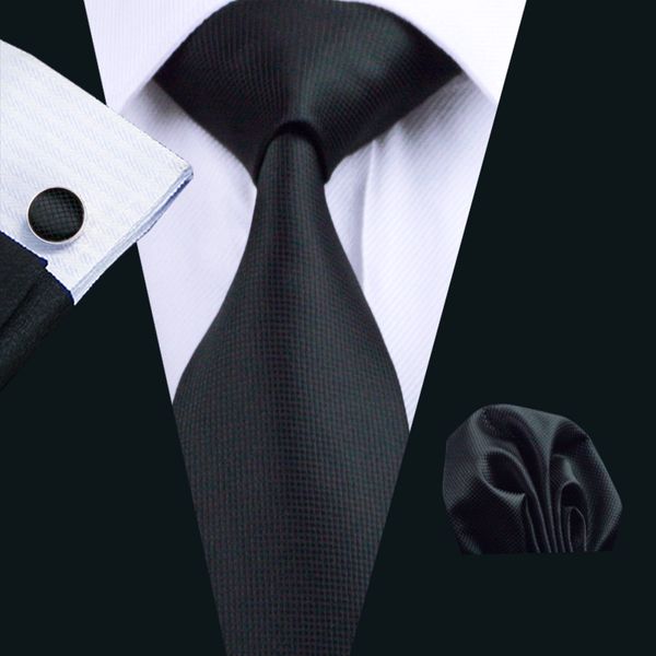 

мужской галстук черный галстук шелковый платок запонки мужские жаккардовые тканые классический бизнес галстук галстук три комплекта н-0251, Black;blue