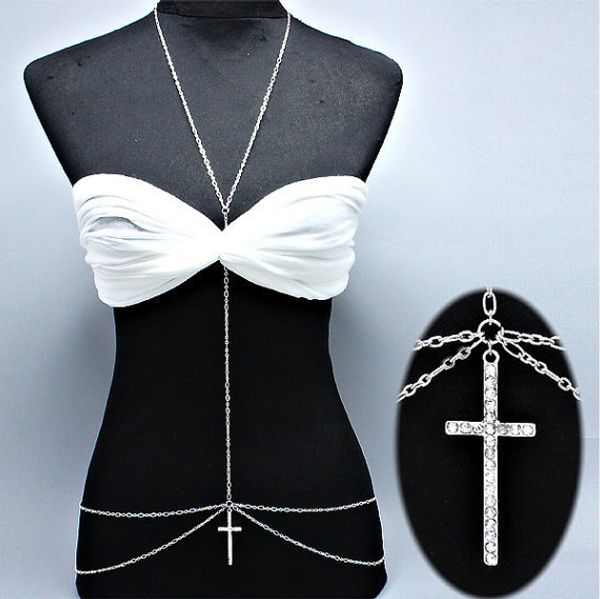 necklace body chain fashion women summer rhinestone silver plated alloy cross multilayer chains body jewelry drop shipping bc032
necklace body chain fashion women summer rhinestone silver plated alloy cross multilayer chains body jewelry drop shipping bc032