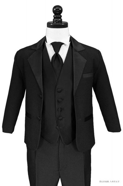 two buttons black notch lapel boy' formal wear occasion kids tuxedos wedding party suits (jacket+pants+vest+tie) k64
two buttons black notch lapel boy' formal wear occasion kids tuxedos wedding party suits (jacket+pants+vest+tie) k64