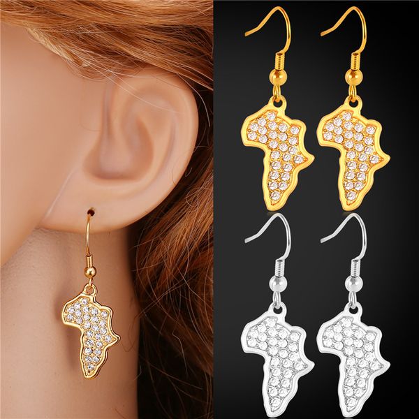 women wholesale clear rhinestone earrings platinum/18k real gold plated new trendy africa map drop earrings, Silver
women wholesale clear rhinestone earrings platinum/18k real gold plated new trendy africa map drop earrings, Silver