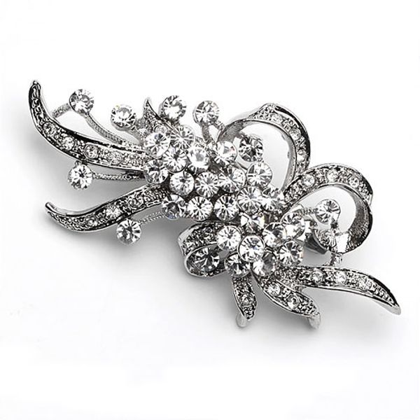 vintage style rhodium silver plated clear rhinestone crystal decorative knot and bow brooch party prom gifts, Gray
vintage style rhodium silver plated clear rhinestone crystal decorative knot and bow brooch party prom gifts, Gray
