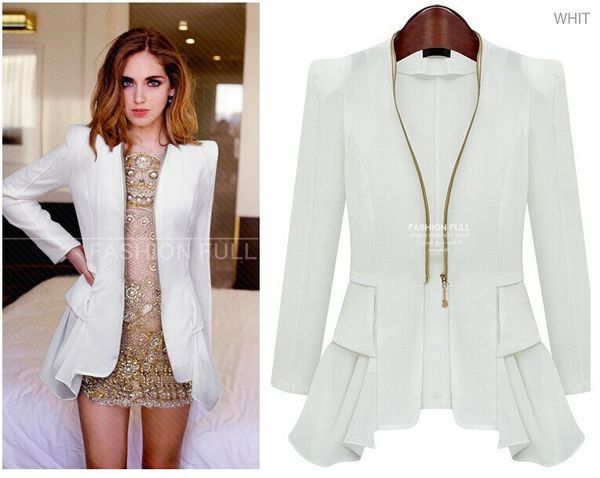 Stars autumn fashion brand of high quality slim white women coat and blazers new coat of paragraph women blazer feminino 2014
Stars autumn fashion brand of high quality slim white women coat and blazers new coat of paragraph women blazer feminino 2014