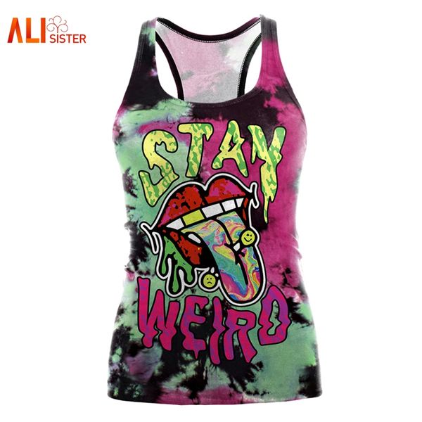 wholesale- alisister punk tank funny letter print stay weird vest 2017 summer hip hop backless streetwear workout camisole blusa, White;black
wholesale- alisister punk tank funny letter print stay weird vest 2017 summer hip hop backless streetwear workout camisole blusa, White;black