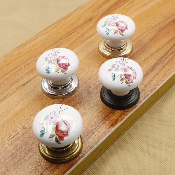 vintage tulip white ceramic door knobs cabinet pulls kitchen drawer handles with silver black golden bronze base #235
vintage tulip white ceramic door knobs cabinet pulls kitchen drawer handles with silver black golden bronze base #235