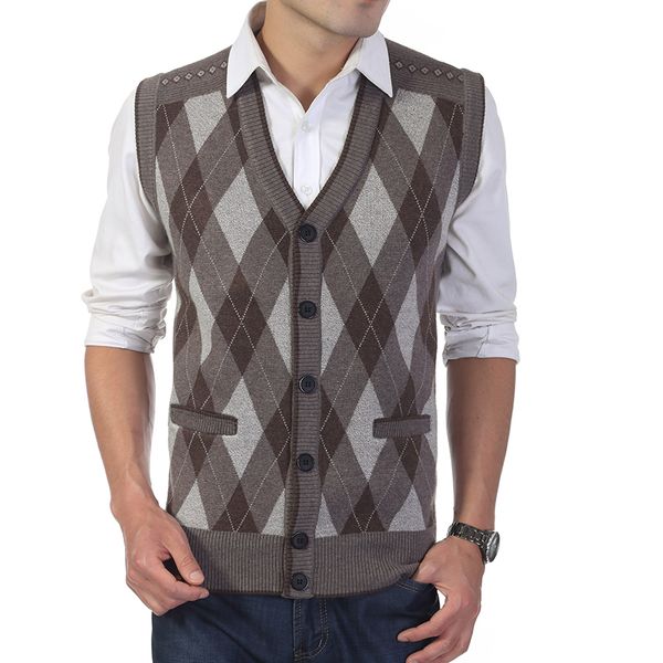 fall-autumn men knitted sweater woolen vests male plaid single breasted sleeveless vests cashmere business casual waistcoats w117, Black;white
fall-autumn men knitted sweater woolen vests male plaid single breasted sleeveless vests cashmere business casual waistcoats w117, Black;white