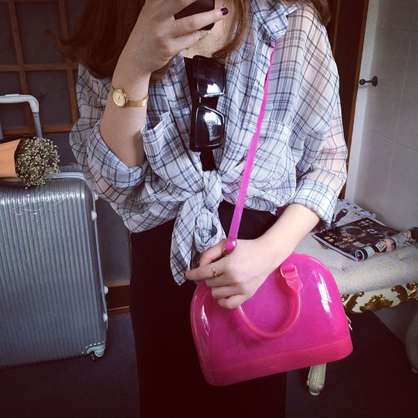 wholesale-new women rubber messenger bag, pvc candy jelly handbag for ladies shell bag
wholesale-new women rubber messenger bag, pvc candy jelly handbag for ladies shell bag