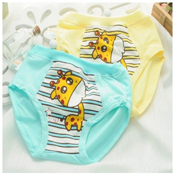 Cartoon Animal Children Underpants Triangle Underwear Pure Cotton Child Triangle Short Panties Doggy And Giraffe Kids Clothes