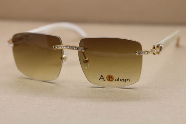 new rimless t8300816 big diamond glasses white genuine horn sunglasses outdoors driving glasses c decoration gold frame size:54-18-140mm, White;black
new rimless t8300816 big diamond glasses white genuine horn sunglasses outdoors driving glasses c decoration gold frame size:54-18-140mm, White;black