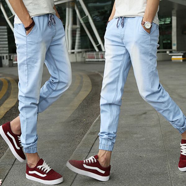 wholesale- new summer men's clothing jean joggers fashion knee length denim joggers cotton white jeans men, Blue
wholesale- new summer men's clothing jean joggers fashion knee length denim joggers cotton white jeans men, Blue