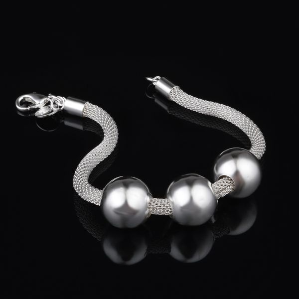 with tracking number sale 925 silver bracelet network management 3 beads bracelet silver jewelry 20pcs/lot 1578, Black
with tracking number sale 925 silver bracelet network management 3 beads bracelet silver jewelry 20pcs/lot 1578, Black