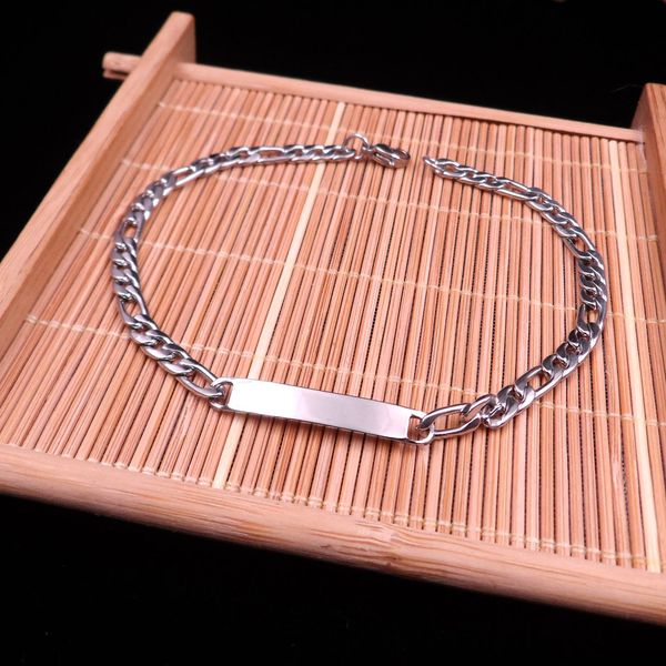 10pcs spot wholesale id bracelets stainless steel silver figaro chain good quality bracelet to send to friends shipping free, Black
10pcs spot wholesale id bracelets stainless steel silver figaro chain good quality bracelet to send to friends shipping free, Black
