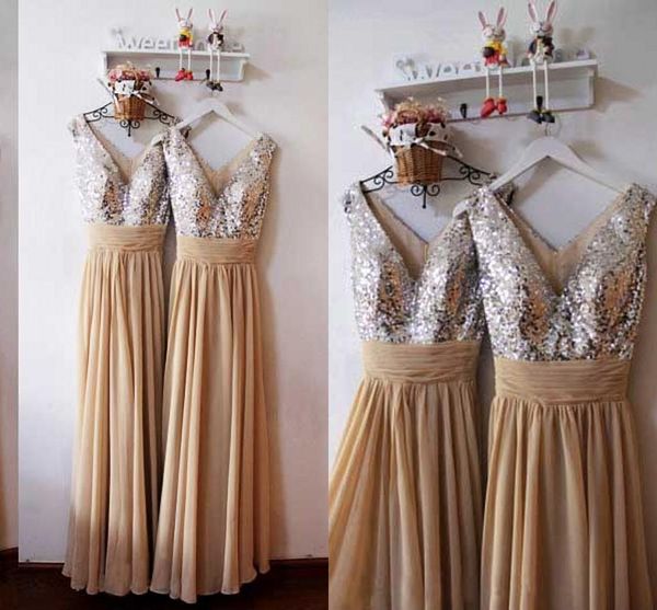 selling long prom dresses 2019 v-neck sleeveless sequins chiffon floor length party gowns zipper back custom made p166, Black 
selling long prom dresses 2019 v-neck sleeveless sequins chiffon floor length party gowns zipper back custom made p166, Black