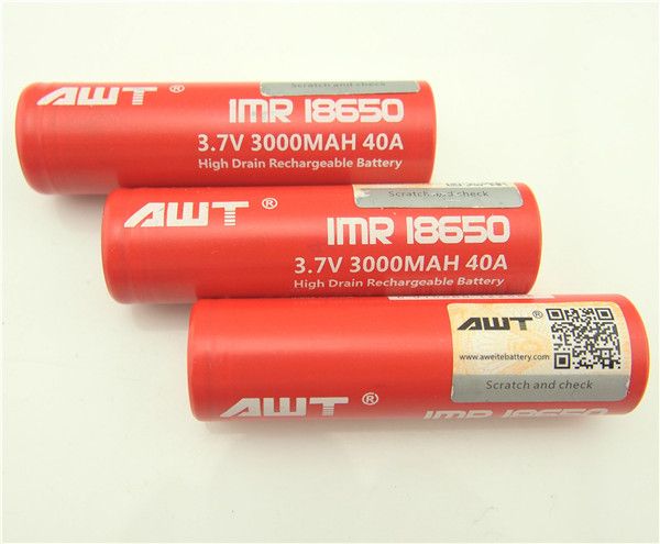 50x новое прибытие 3000mah 40a 18650 оригинальный awt 3000mah 40a 3.7 v imr высокая сливная литий-ионная батарея rechargeble
50x новое прибытие 3000mah 40a 18650 оригинальный awt 3000mah 40a 3.7 v imr высокая сливная литий-ионная батарея rechargeble