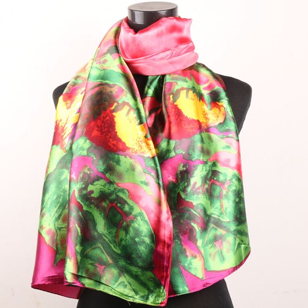 flowers green leaves pink women's fashion satin oil painting scarves long wrap shawl beach silk scarf 160x50cm, Blue;gray
flowers green leaves pink women's fashion satin oil painting scarves long wrap shawl beach silk scarf 160x50cm, Blue;gray