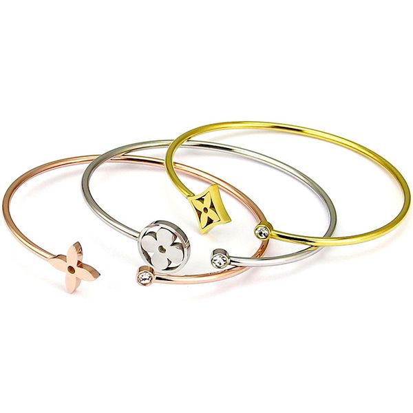 titanium steel four leaf flower cuff bracelet gold bangles for women punk classic wristband pulseiras open bangle fashion jewelry brand name
titanium steel four leaf flower cuff bracelet gold bangles for women punk classic wristband pulseiras open bangle fashion jewelry brand name