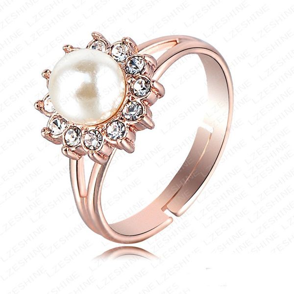 White Pearl Ring Wedding Jewelry Real 18K Rose Gold Plated Genuine SWA Element Austrian Crystal Flower Bridal Rings NR028
White Pearl Ring Wedding Jewelry Real 18K Rose Gold Plated Genuine SWA Element Austrian Crystal Flower Bridal Rings NR028