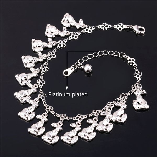 women lively rabbits charms ankle chains 18k real gold/platinum plated jewelry for girls bracelets anklets, Red;blue
women lively rabbits charms ankle chains 18k real gold/platinum plated jewelry for girls bracelets anklets, Red;blue