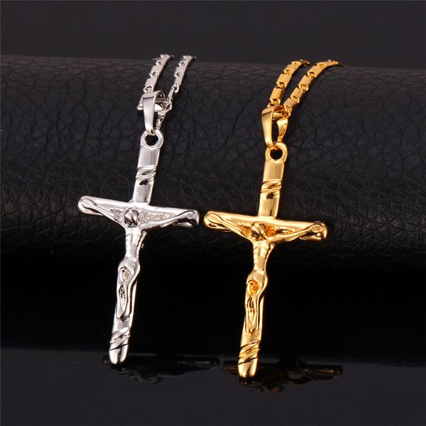 New 18K Real Gold Plated Saint Cross Crucifix Jesus Necklace Pendant Religious Chain Jewelry Gift for Women Men
New 18K Real Gold Plated Saint Cross Crucifix Jesus Necklace Pendant Religious Chain Jewelry Gift for Women Men