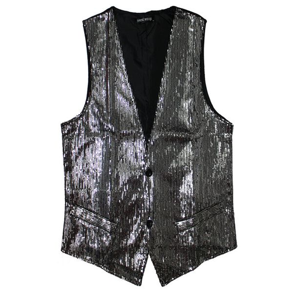 fall-men sequin vest paillette stage performance dj night club bar service show waistcoat sleeveless jacket for singers, Black;white
fall-men sequin vest paillette stage performance dj night club bar service show waistcoat sleeveless jacket for singers, Black;white