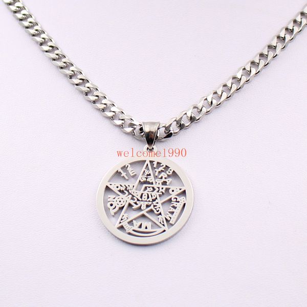 silver stainless steel large 32mm geometric religious geometric jewish pentagram wicca pendant necklace curb chain 5mm 18''-32
silver stainless steel large 32mm geometric religious geometric jewish pentagram wicca pendant necklace curb chain 5mm 18''-32