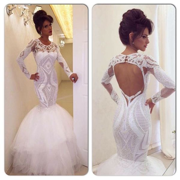 custom made white bead sequins applique mermaid vintage wedding dresses long sleeve backless bridal gowns exquisite plus size chic
custom made white bead sequins applique mermaid vintage wedding dresses long sleeve backless bridal gowns exquisite plus size chic