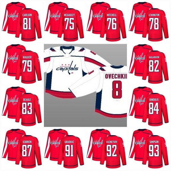 100th Washington Capitals 2017-2018 Nathan Walker Adam Carlson Robbie Baillargeon Jay Beagle Kristofers Bindulis Hockey Jerseys 
100th Washington Capitals 2017-2018 Nathan Walker Adam Carlson Robbie Baillargeon Jay Beagle Kristofers Bindulis Hockey Jerseys