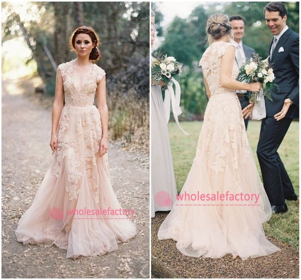blush champagne v neck lace wedding dresses reem acra puffy a line bridal gowns vintage country garden wedding dresses bo6089, White
blush champagne v neck lace wedding dresses reem acra puffy a line bridal gowns vintage country garden wedding dresses bo6089, White