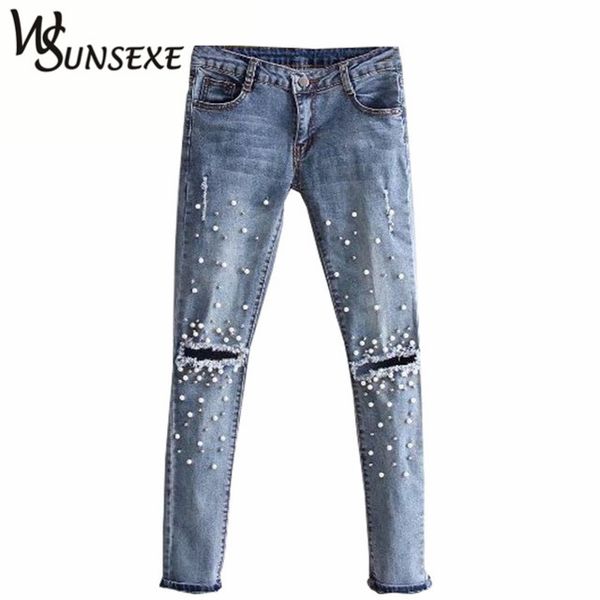 wholesale-knee hole ripped jeans women stretch denim pencil pants casual slim fit rivet pearl jeans summer long trousers low waist cowboy, Blue
wholesale-knee hole ripped jeans women stretch denim pencil pants casual slim fit rivet pearl jeans summer long trousers low waist cowboy, Blue