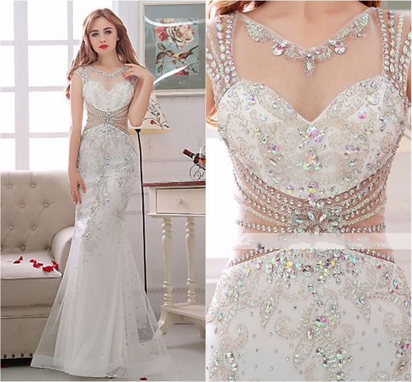 2016 sale fashion custom made trumpet/mermaid white floor-length scoop beading crystal satin / tulle shine wedding dresses 002
2016 sale fashion custom made trumpet/mermaid white floor-length scoop beading crystal satin / tulle shine wedding dresses 002