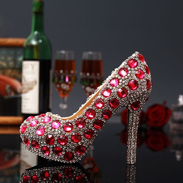fashion women's pumps luxury handmade leather wedding shoes pink crystal platforms ultra-high heels rhinestone bridal dress shoes, Black
fashion women's pumps luxury handmade leather wedding shoes pink crystal platforms ultra-high heels rhinestone bridal dress shoes, Black