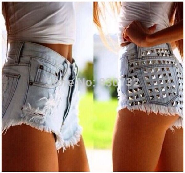 wholesale- 1805 2017 women's fashion brand vintage tassel rivet ripped loose high waisted short jeans punk woman denim shorts, White;black
wholesale- 1805 2017 women's fashion brand vintage tassel rivet ripped loose high waisted short jeans punk woman denim shorts, White;black