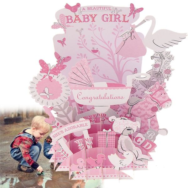 wholesale- pink baby 3d up greeting card postcard baby shower diy invitation card decoration crafts events party supplies favors
wholesale- pink baby 3d up greeting card postcard baby shower diy invitation card decoration crafts events party supplies favors