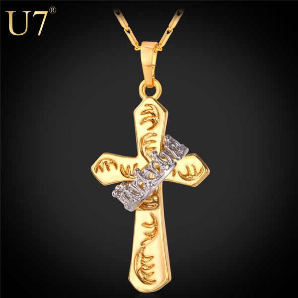 Claddagh Cross Pendant Necklace Women/ Men Jewelry Irish Religious 18K Real Gold&Platinum Plated Cross With Crown Love Gift P568
Claddagh Cross Pendant Necklace Women/ Men Jewelry Irish Religious 18K Real Gold&Platinum Plated Cross With Crown Love Gift P568