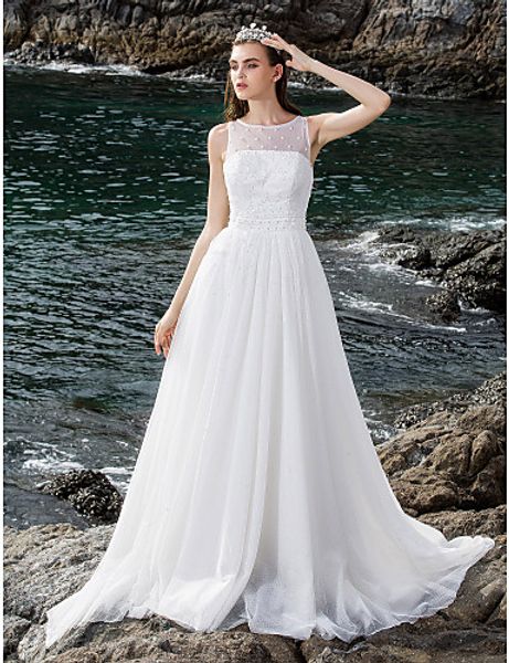 2016 new fashion ball gown ivory floor-length scoop sleeveless buttons tulle wedding dresses 010, White
2016 new fashion ball gown ivory floor-length scoop sleeveless buttons tulle wedding dresses 010, White