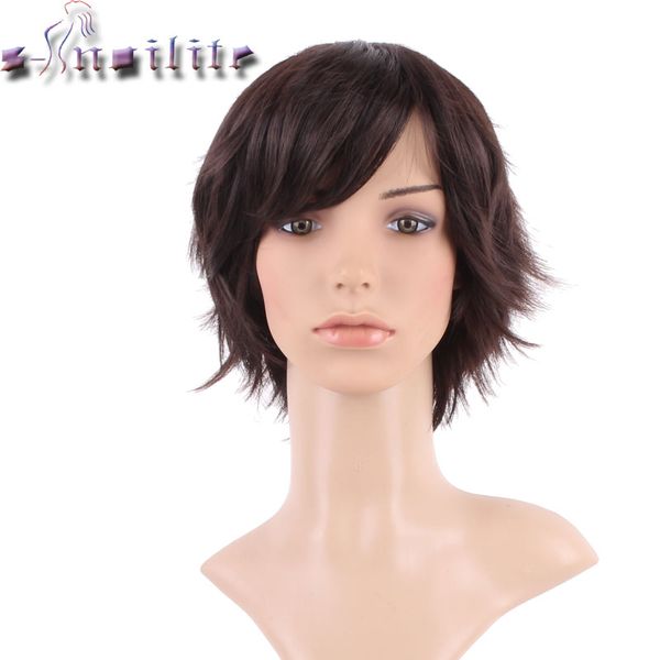 s -noilite silky straight cosplay party hair wigs dark brown synthetic full head short wig for women, Black
s -noilite silky straight cosplay party hair wigs dark brown synthetic full head short wig for women, Black