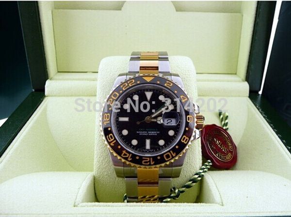box/certificate luxury watches stainless steel bracelet 18k gold ceramic bezel 116713 automatic men's watches wristwatches, Slivery;brown
box/certificate luxury watches stainless steel bracelet 18k gold ceramic bezel 116713 automatic men's watches wristwatches, Slivery;brown