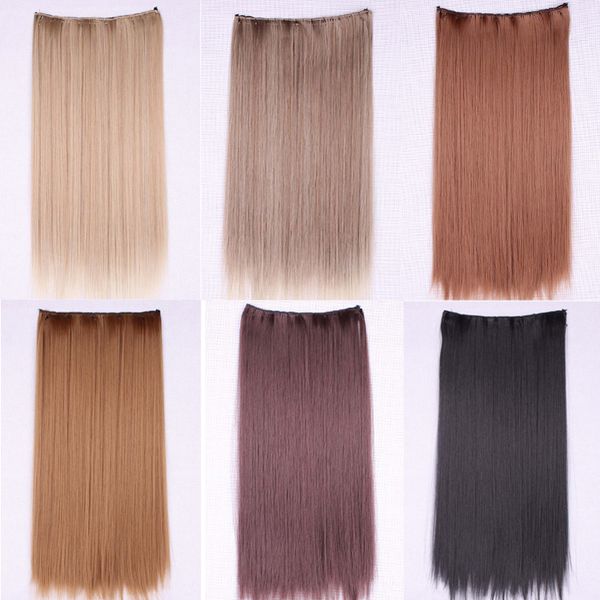 24" 60cm Long Ladies Heat Resistant Fiber Synthetic Clip On Hair Extensions Multicolor Women 5 Clips Straight Hairpiece Accessories
24" 60cm Long Ladies Heat Resistant Fiber Synthetic Clip On Hair Extensions Multicolor Women 5 Clips Straight Hairpiece Accessories