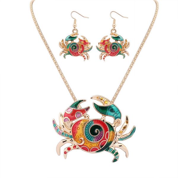 european punk style fashion 18kgp / 925 silver lifelike rainbowful crab jewelry set alloy necklace earrings accessories for women
european punk style fashion 18kgp / 925 silver lifelike rainbowful crab jewelry set alloy necklace earrings accessories for women