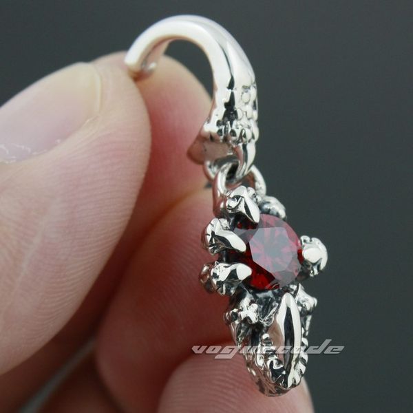925 sterling silver dragon claw hold ruby mens biker rocker stud earring 8r006, Golden;silver
925 sterling silver dragon claw hold ruby mens biker rocker stud earring 8r006, Golden;silver