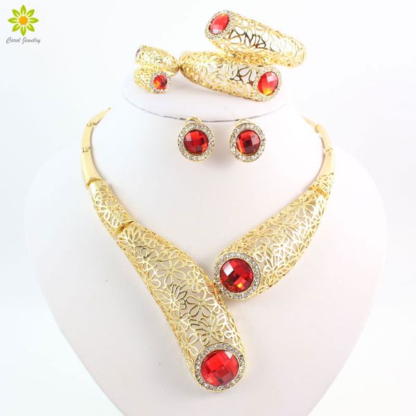 new design selling gold plated red crystal necklace wedding jewelry set bridal party fashion jewelry, Slivery;golden
new design selling gold plated red crystal necklace wedding jewelry set bridal party fashion jewelry, Slivery;golden
