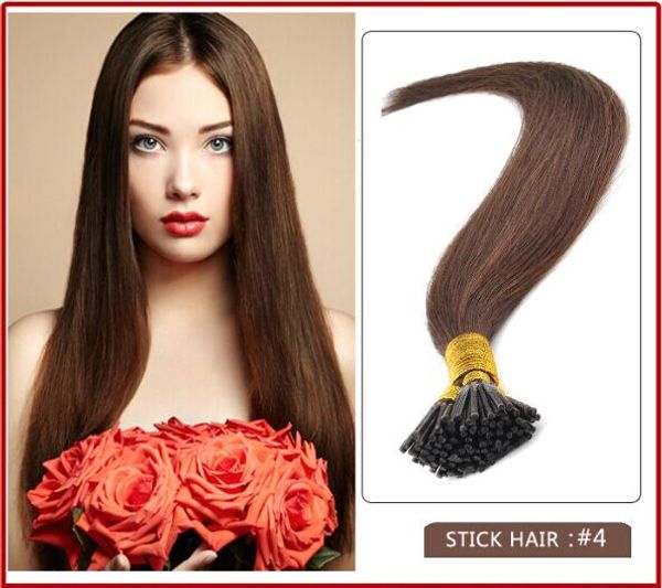 wholesale- 0.5g/s 300s/pack 14''- 24" keratin stick i tip human hair extensions brazilian hair 4# medium brown dhl fast shipp, Black
wholesale- 0.5g/s 300s/pack 14''- 24" keratin stick i tip human hair extensions brazilian hair 4# medium brown dhl fast shipp, Black