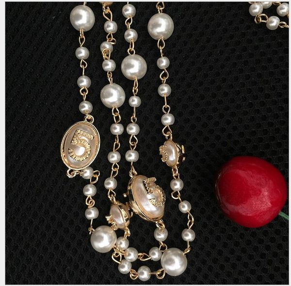 fashion women golden chain necklace lady perfume bottles jewelry number 5 elegant beaded pearl design long sweater chain necklaces strands/s, Silver
fashion women golden chain necklace lady perfume bottles jewelry number 5 elegant beaded pearl design long sweater chain necklaces strands/s, Silver